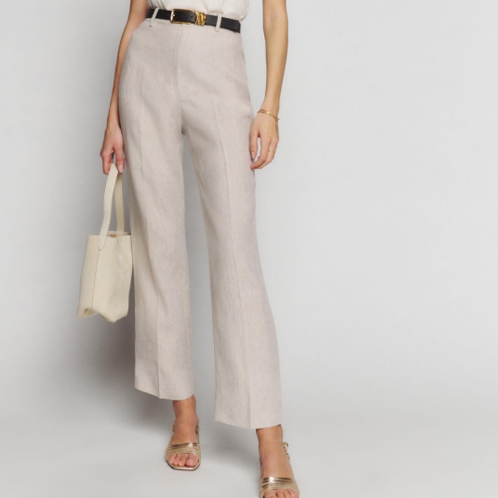 NWT | Reformation Freddie Linen Pants in Oatmeal